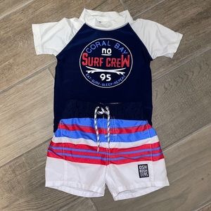 OshKosh B’gosh Rashguard & Swim Trunks Set; 24M